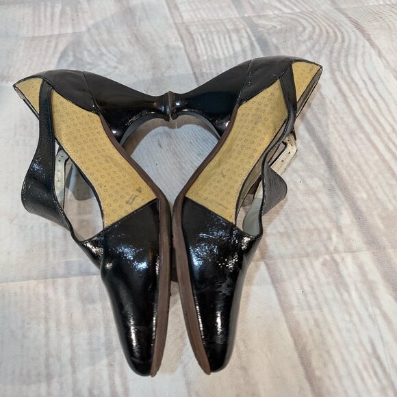 John Fluevog Blind Faith T-Strap Heels Black & Tan Women Size 8 - Picture 12 of 14